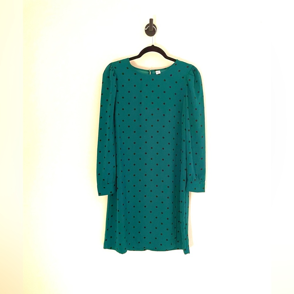 Old Navy Green Polka Dot Long Sleeve Dress- Size M
